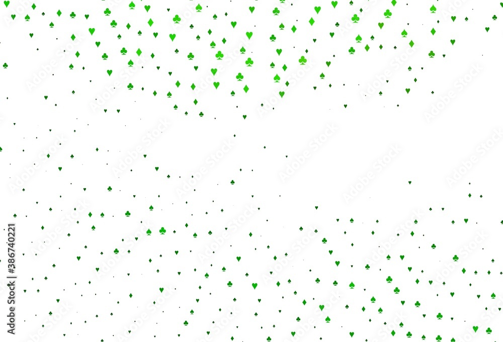 Light Green vector cover with symbols of gamble. Light Green vector cover with symbols of gamble.