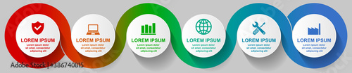 Business infographic vector template for presentation, chart, diagram, graph with 6 options