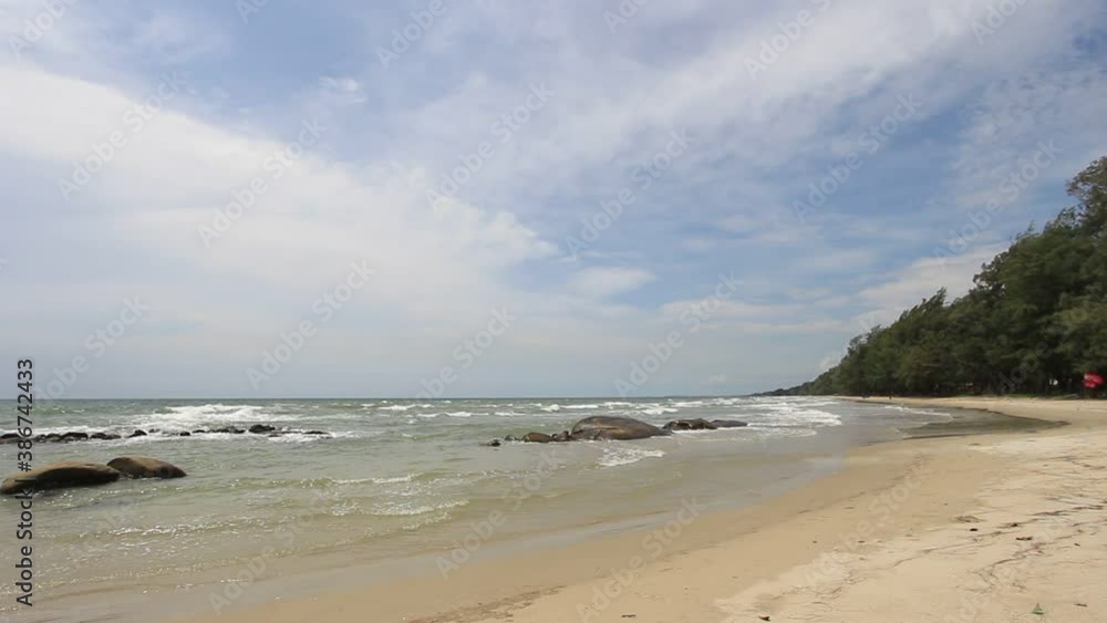 Beautiful beach with Background at Sunrise Mae Rumphueng Beach, Thailand Beautiful beach with Background at Sunrise Mae Rumphueng Beach, Thailand