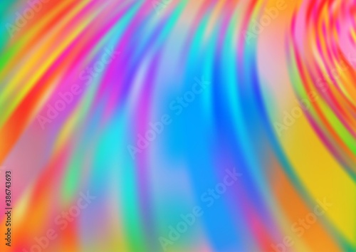 Light Multicolor  Rainbow vector blurred background.