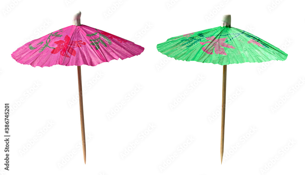 
cocktail umbrellas, isolated on white background