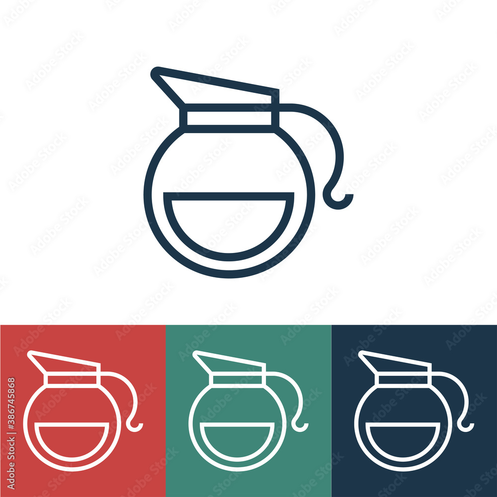 Linear vector icon with jug for coffee Linear vector icon with jug for coffee