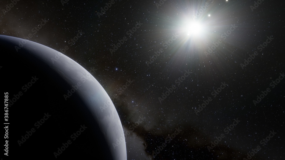 space background, detailed planet surface, beautiful alien planet in far space, realistic exoplanet, planet similar to Earth 3d render space background, detailed planet surface, beautiful alien planet in far space, realistic exoplanet, planet similar to Earth 3d render