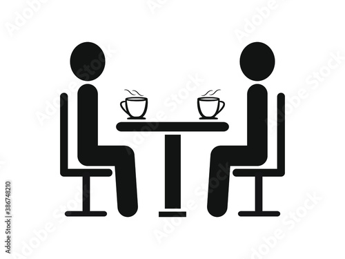 people at the table talking communication icon, vector illustration eps10