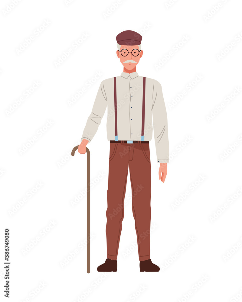 old man perfectly imperfect character icon old man perfectly imperfect character icon