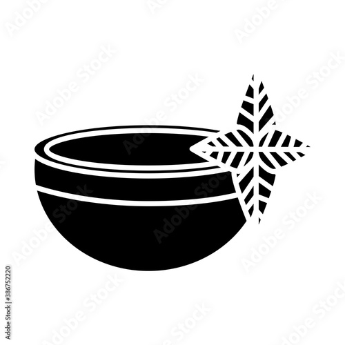 teacup drink with leafs plant