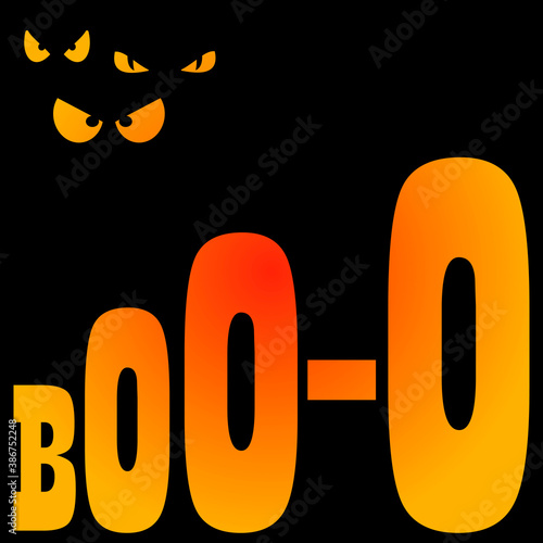 Festive concept for Halloween. Vector illustration with an image of sinister eyes and a thematic inscription. You can use it to print postcards, invitations, backgrounds, wrapping paper, and stickers.