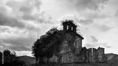 An old abandoned hermitage with a frightening look