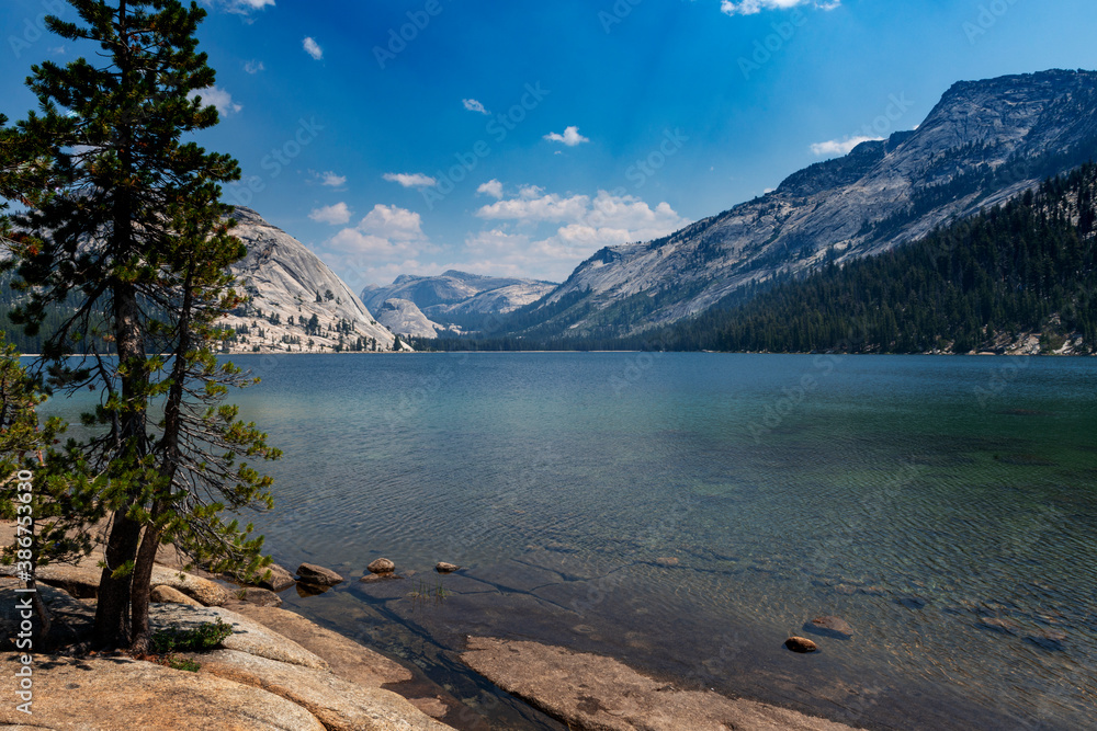 Scenic view of the Tenaya Lake, in the Yosemite National Park, California, USA.