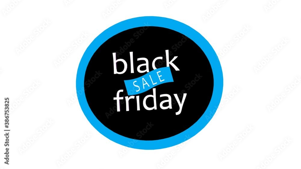 Black Friday Sale sticker. Huge Discount banner. Animation. Black Friday Sale sticker. Huge Discount banner. Animation.