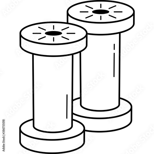 Natural wooden spools