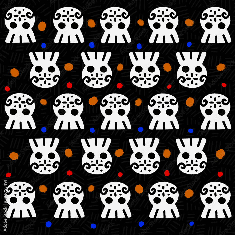 Pattern Calaveras Dia De Muertos Halloween Pattern Calaveras Dia De Muertos Halloween