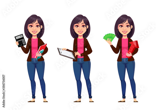Beautiful businesswoman cartoon character