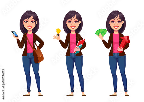 Beautiful businesswoman cartoon character