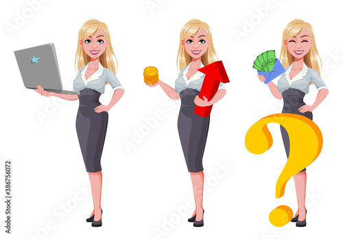 Beautiful businesswoman cartoon character.