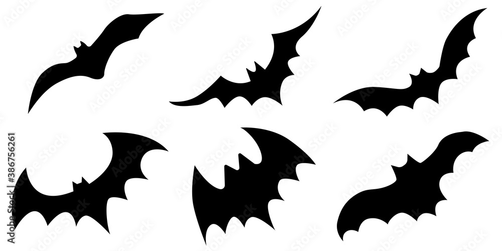 Bats set. Vector AI isolated. Bats set. Vector AI isolated.