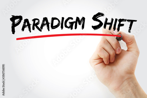 Foto Paradigm Shift text with marker, concept background