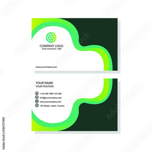 green Business card template free vector