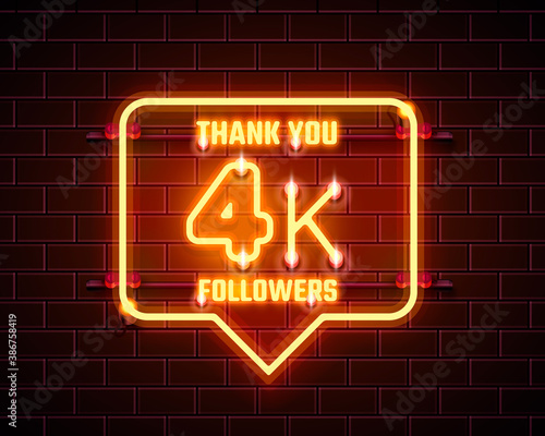 Thank you followers peoples, 4k online social group, happy banner celebrate, Vector