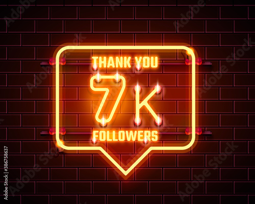 Thank you followers peoples, 7k online social group, happy banner celebrate, Vector