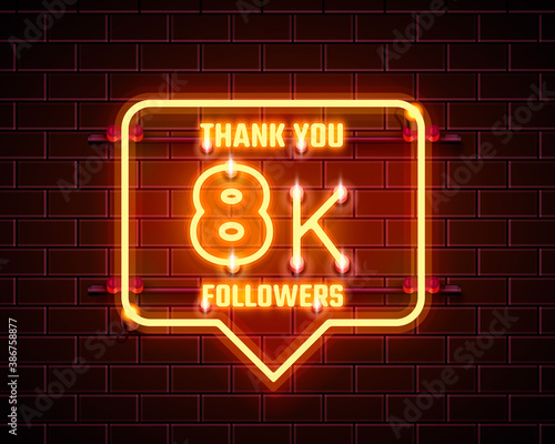 Thank you followers peoples, 8k online social group, happy banner celebrate, Vector