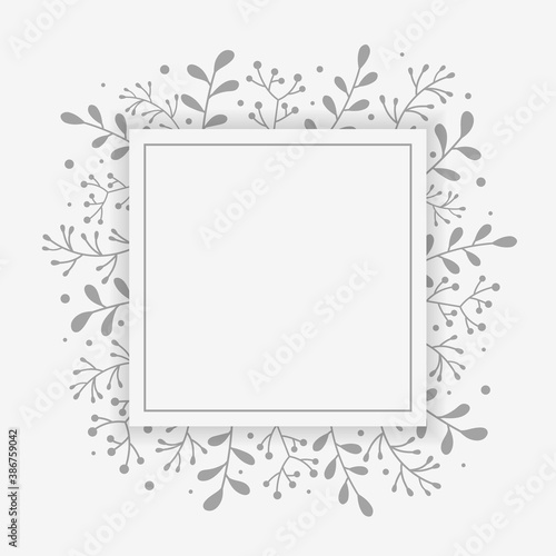 Concept of Christmas greeting card with mistletoe branches. Xmas background with copyspace. Vector