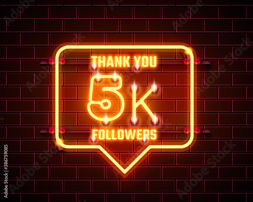 Thank you followers peoples, 5k online social group, happy banner celebrate, Vector