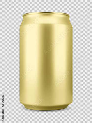 Realistic aluminum soft drink or beer can