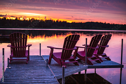 Deck Chairs at Sunset