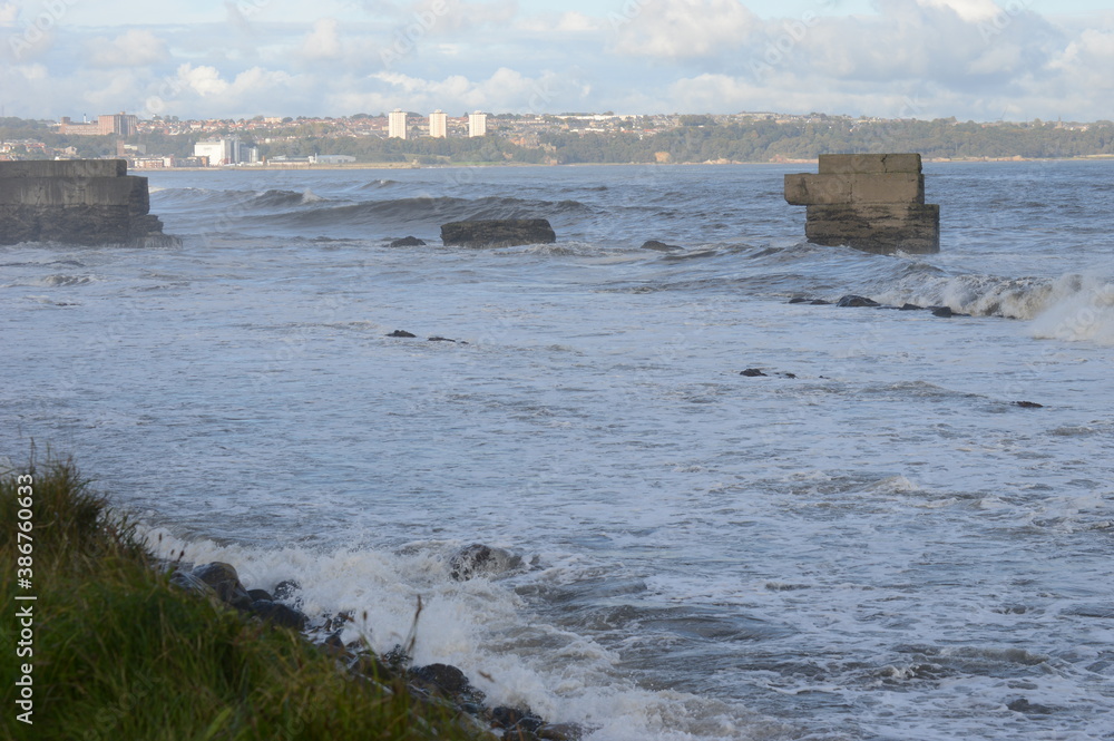 Rough seas at Kirkcaldy, Fife, October 2020