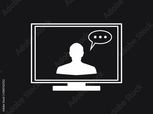 people computer chat icon vector illustration eps10