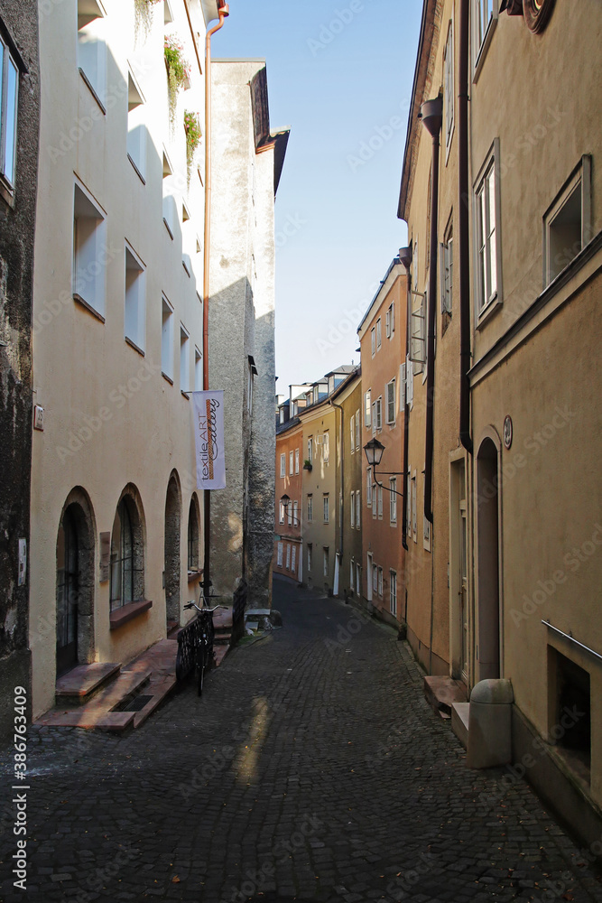 An old narrow street in Salzburg, Austria