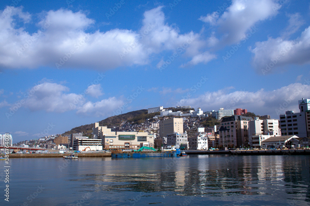 Obraz premium 長崎港からの西山