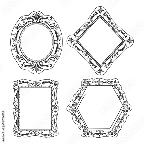 Calligraphic frame and dividers set