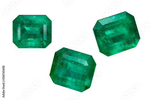 gemstone and Colombian emerald green crystals for jewelry 