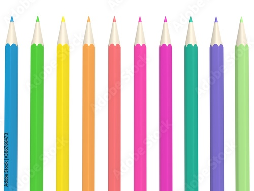 Set of bright Colored pencils