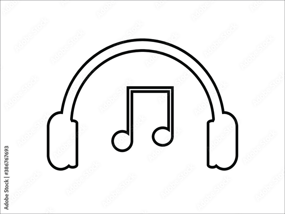 headphones icon on white background headphones icon on white background