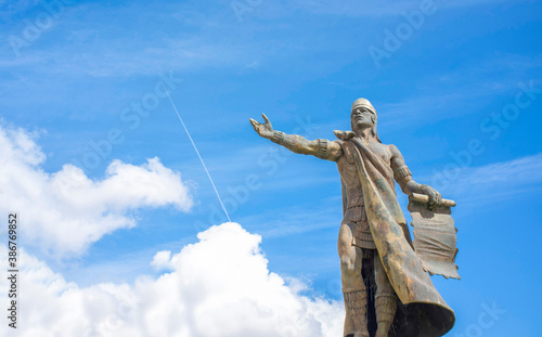 Nezahualcoyotl statue, ruler of the city-state of Texcoco, pre-columbian Mexico photo