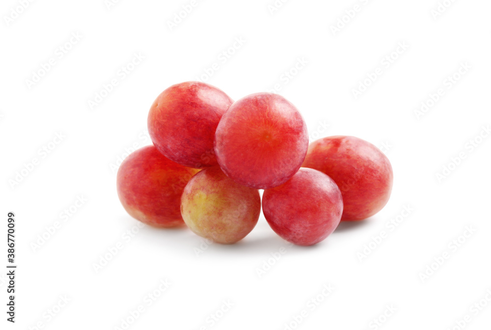 Delicious ripe red grapes isolated on white Delicious ripe red grapes isolated on white