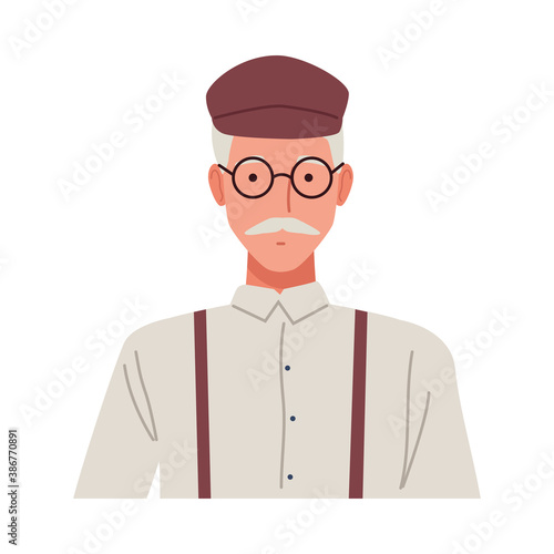 old man perfectly imperfect character icon