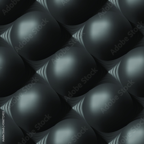 Abstract 3D background with geometric black spheres. Design pattern with black balls. Seamless pattern. 3D vector illustration for web design, print pattern, scrapbooking, wrapping, etc.