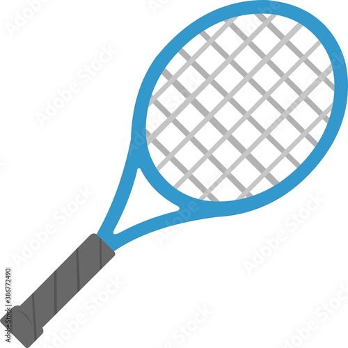 Vector emoticon illustration of a tennis racket