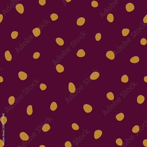 Hipster colorful seamless polka dot pattern. Vector irregular abstract texture with random hand drawn spots.