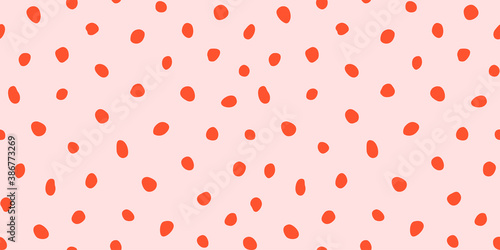 Hipster colorful seamless polka dot pattern. Vector irregular abstract texture with random hand drawn spots.