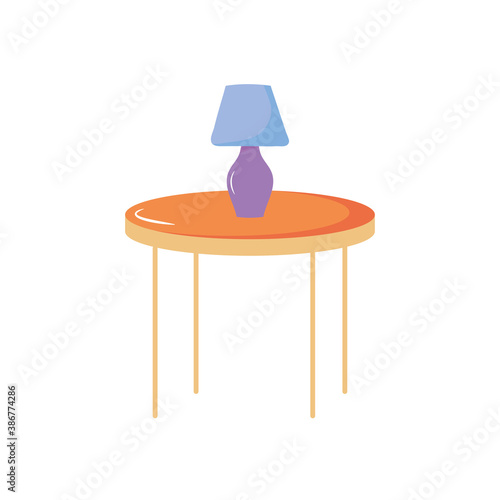 round table with lamp decoration