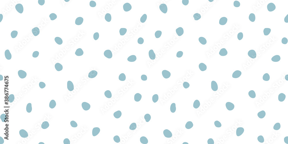 Hipster monochrome seamless polka dot pattern. Vector irregular abstract texture with random hand drawn spots.