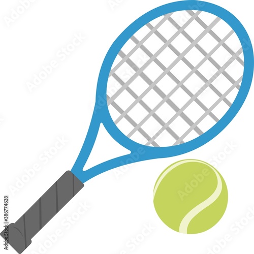 Vector illustration of tennis racket and ball
