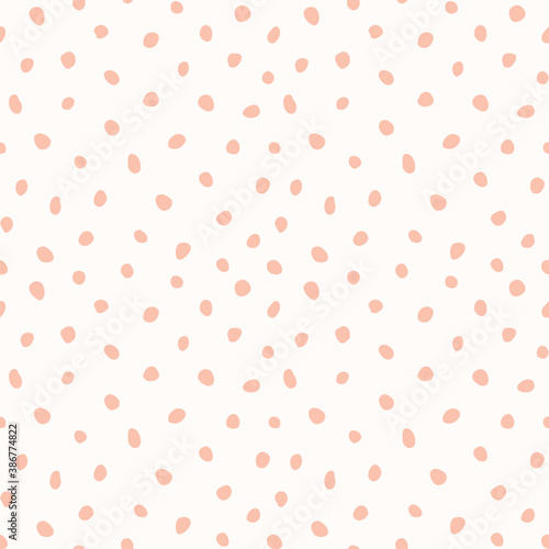 Hipster monochrome seamless polka dot pattern. Vector irregular abstract texture with random hand drawn spots.