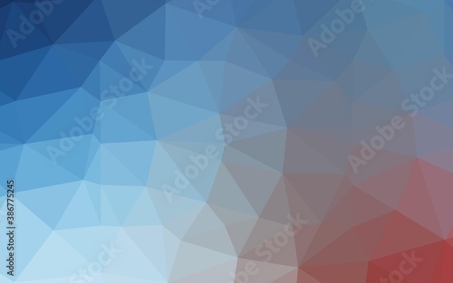 Light Blue  Red vector abstract mosaic background.