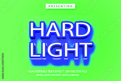 editable text effect - hard light